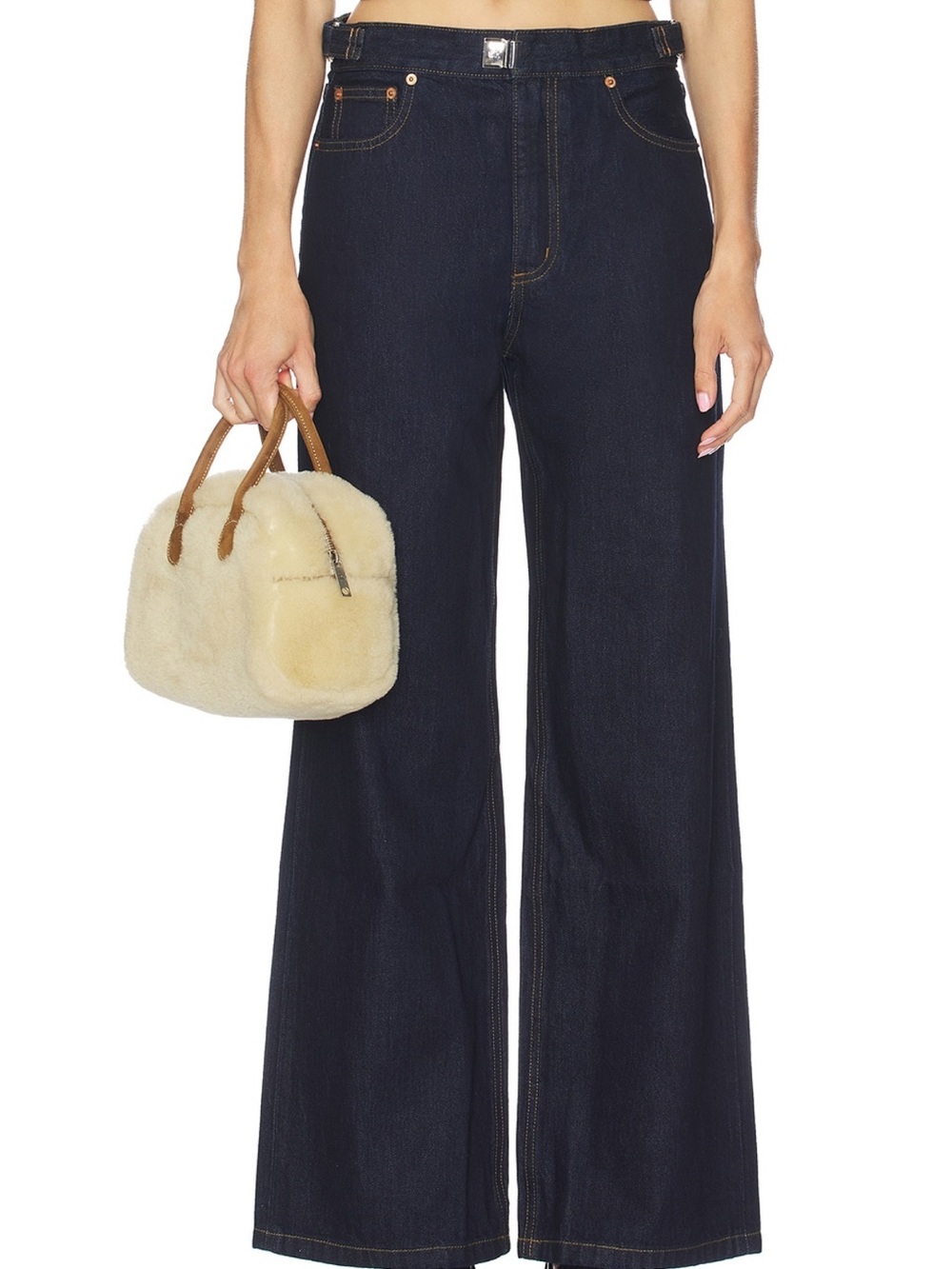 Still Here Buckle Jean Wide Leg Dark Indigo Size 26